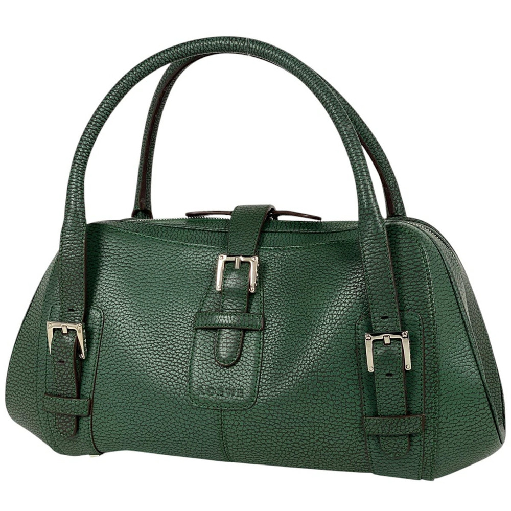 Loewe logo handbag tote bag leather green